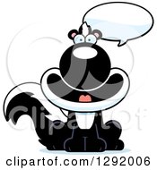 Poster, Art Print Of Cartoon Happy Talking Sitting Skunk