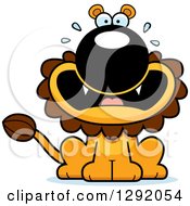 Poster, Art Print Of Cartoon Scared Screaming Male Lion Sitting