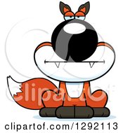 Clipart Of A Cartoon Bored Sitting Fox Royalty Free Vector Illustration by Cory Thoman