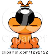 Clipart Of A Cartoon Bored Orange Dog Royalty Free Vector Illustration