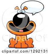 Clipart Of A Cartoon Happy Talking Orange Dog Royalty Free Vector Illustration