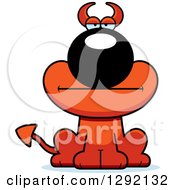 Clipart Of A Cartoon Bored Devil Dog Royalty Free Vector Illustration by Cory Thoman