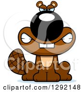 Clipart Of A Cartoon Mad Beaver Snarling Royalty Free Vector Illustration