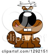 Clipart Of A Cartoon Dizzy Or Drunk Beaver Royalty Free Vector Illustration