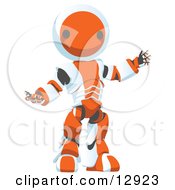 Friendly Orange Metal Robot