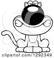 Animal Clipart Of A Black And White Cartoon Mad Cat Royalty Free Lineart Vector Illustration