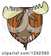 Clipart Of A Trophy Hunting Moose Head Mounted On Wood Royalty Free Illustration