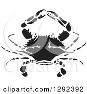 Poster, Art Print Of Black And White Woodcut Crab