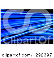 Clipart Of A Background Of Blue Speed Lines On Black Royalty Free Illustration