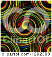 Clipart Of A Seamless Background Of Colorful Swirls On Black Royalty Free Illustration