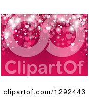 Clipart Of A Gradient Pink Heart Background With Text Space Royalty Free Vector Illustration