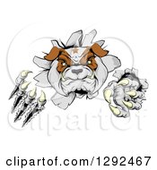 Poster, Art Print Of Tough Bulldog Monster Clawing Through A Wall
