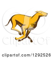 Retro Cartoon Greyhound Dog Running