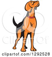 Retro Cartoon Golden Retriever Dog Sniffing The Air