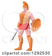 Poster, Art Print Of Retro Centurian Roman Soldier