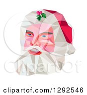 Poster, Art Print Of Geometric Christmas Santa Claus Face