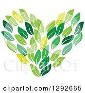 Poster, Art Print Of Love Heart Made Of Green Leaves