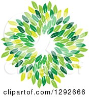 Poster, Art Print Of Circle Wreath Made Of Green Leaves