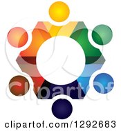 Poster, Art Print Of Team Circle Of Abstract Colorful People Forming A Gear