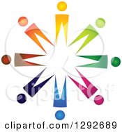 Poster, Art Print Of Team Circle Of Abstract Colorful People