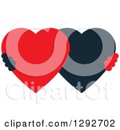 Poster, Art Print Of Black And Red Heart Shaped Couple