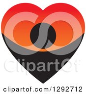 Poster, Art Print Of Black Person Forming The Bottom Half Of A Big Gradient Red And Orange Love Heart