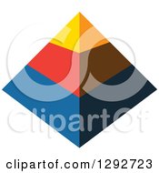 Yellow Red And Blue 3d Pyramid