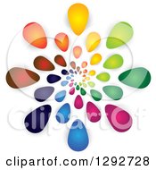 Poster, Art Print Of Spiral Of Colorful Flower Petals Or Droplets And Shadows