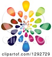 Poster, Art Print Of Spiral Of Colorful Gradient Flower Petals Or Droplets