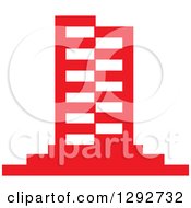 Poster, Art Print Of Red Urban Commercial Skyscraper Building
