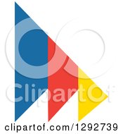 Poster, Art Print Of Trio Of Flat Design Blue Red And Yellow Arrows