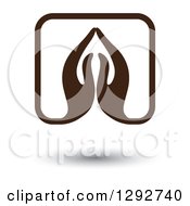 Clipart Of A Pair Of Brown Prayer Or Namaste Hands Forming A Floating Square Royalty Free Vector Illustration