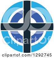 Clipart Of A Blue White And Black Target Royalty Free Vector Illustration