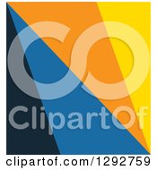 Clipart Of A Square Of Abstract Yellow Orange Navy And Blue Triangles Royalty Free Vector Illustration