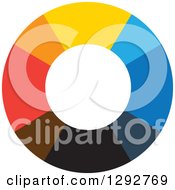 Clipart Of A Flat Design Of A Colorful Circle Royalty Free Vector Illustration
