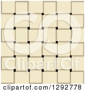 Clipart Of A Tan Basket Weave Texture Background Royalty Free Vector Illustration