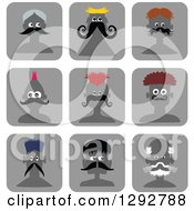 Clipart Of Male Avatar Head Icons With Different Mustaches And Hairstyles Royalty Free Vector Illustration by Prawny