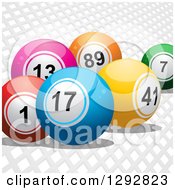 Poster, Art Print Of 3d Colorful Bingo Or Lottery Balls Over White Mesh