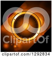 Poster, Art Print Of 3d Music Speaker With Diagonal Panels Of Black And Orange Flares