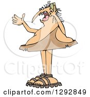 Clipart Of A Chubby Caveman Gesturing And Shouting On A Cell Phone Royalty Free Vector Illustration by djart