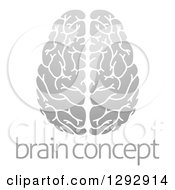 Poster, Art Print Of Gradient Grayscale Human Brain With Text