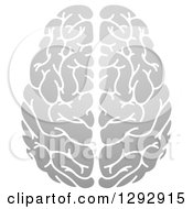 Clipart Of A Gradient Grayscale Human Brain Royalty Free Vector Illustration