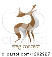 Poster, Art Print Of Alert Stag Deer Buck Over Sample Text
