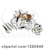 Poster, Art Print Of Vicious Tough Bulldog Monster Shredding Through A Wall