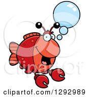 Poster, Art Print Of Cartoon Happy Imitation Crab Fish Talking