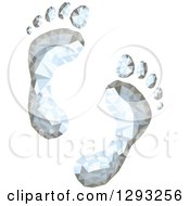 Clipart Of Low Polygon Geometric Foot Prints Royalty Free Vector Illustration
