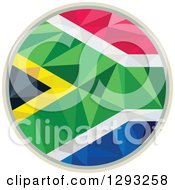 Low Polygon Geometric South African Flag Circle