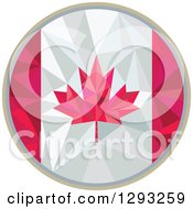 Poster, Art Print Of Low Polygon Geometric Canadian Flag Circle