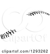 Poster, Art Print Of Horizontal Black And White Baseball Stitching With A Gap For Text