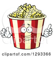 Clipart Of A Smart Talking Popcorn Bucket Character Royalty Free Vector Illustration
